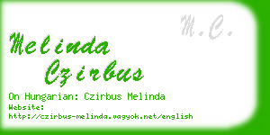 melinda czirbus business card